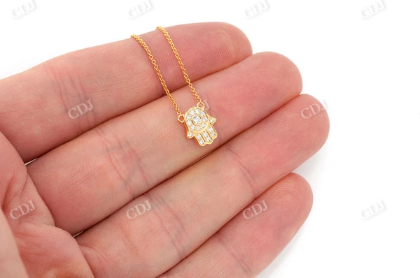 0.15CTW Mini Diamond Hamsa Pendant  customdiamjewel   