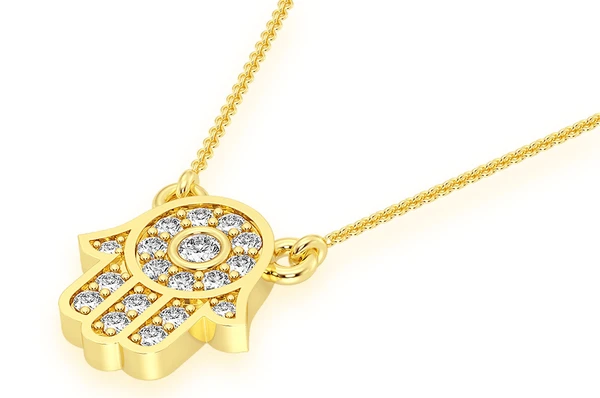 0.15CTW Mini Diamond Hamsa Pendant  customdiamjewel   