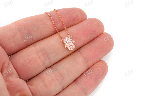 0.15CTW Mini Diamond Hamsa Pendant  customdiamjewel   