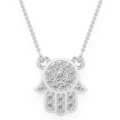 0.15CTW Mini Diamond Hamsa Pendant  customdiamjewel   