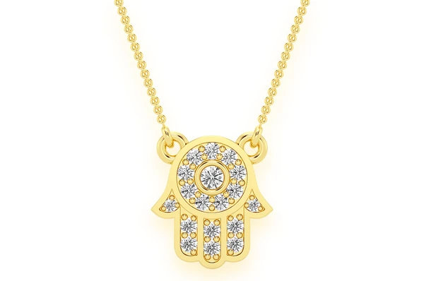 0.15CTW Mini Diamond Hamsa Pendant  customdiamjewel   