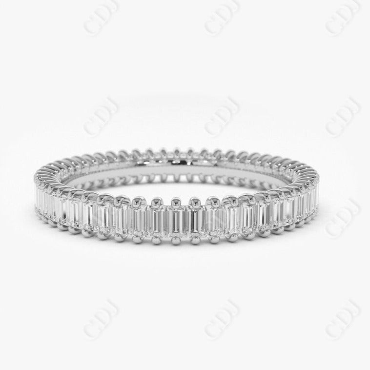 1.35CTW Lab Grown Baguette Diamond Full Eternity Wedding Band  customdiamjewel 10KT White Gold VVS-EF