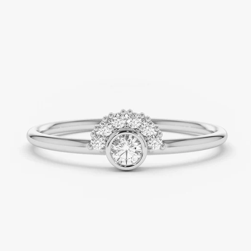 0.14CTW Lab Grown Diamond Halo Set Cluster Engagement Ring  customdiamjewel 10KT White Gold VVS-EF