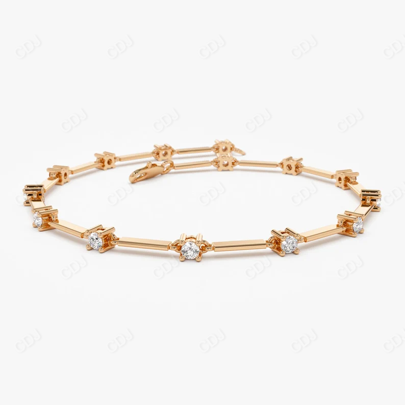 14k Solid Gold Genuine Natural Diamond Infinity Bracelet  customdiamjewel 10 KT Solid Gold Rose Gold VVS-EF