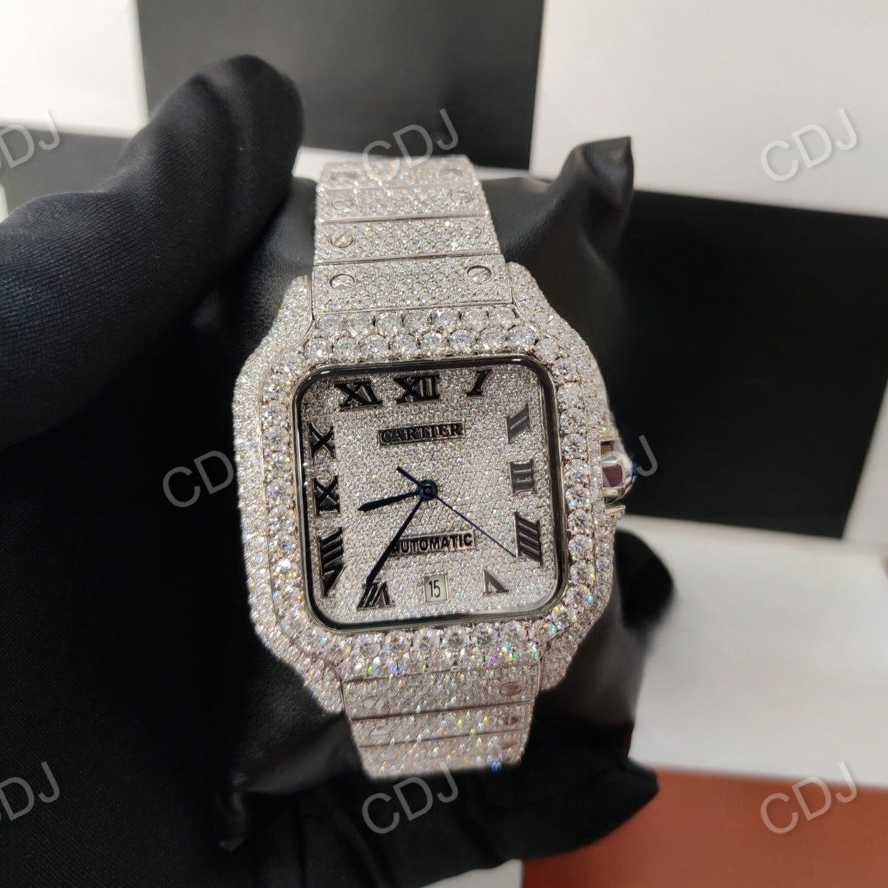 Stainless Steel Cartier Diamond Hip Hop Watch  customdiamjewel   