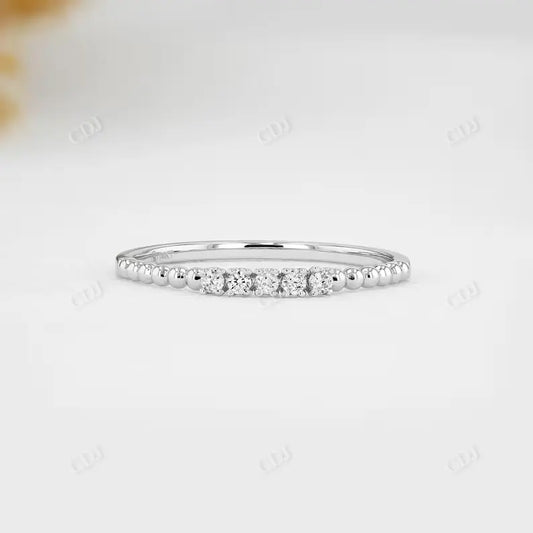 0.07CTW Round 5 Stone Natural Diamond Wedding Band  customdiamjewel 10KT White Gold VVS-EF