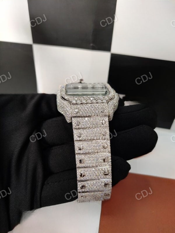 Stainless Steel Cartier Diamond Hip Hop Watch  customdiamjewel   