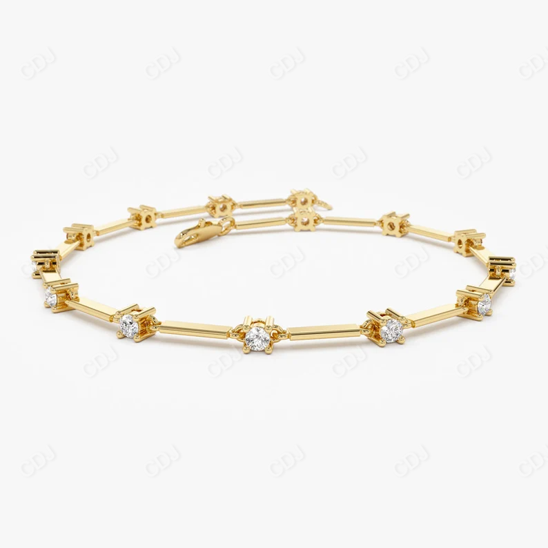 14k Solid Gold Lab Grown Diamond Infinity Bracelet  customdiamjewel   