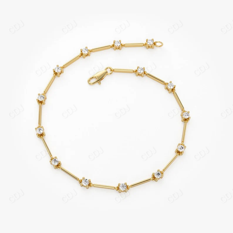 14k Solid Gold Genuine Natural Diamond Infinity Bracelet  customdiamjewel   