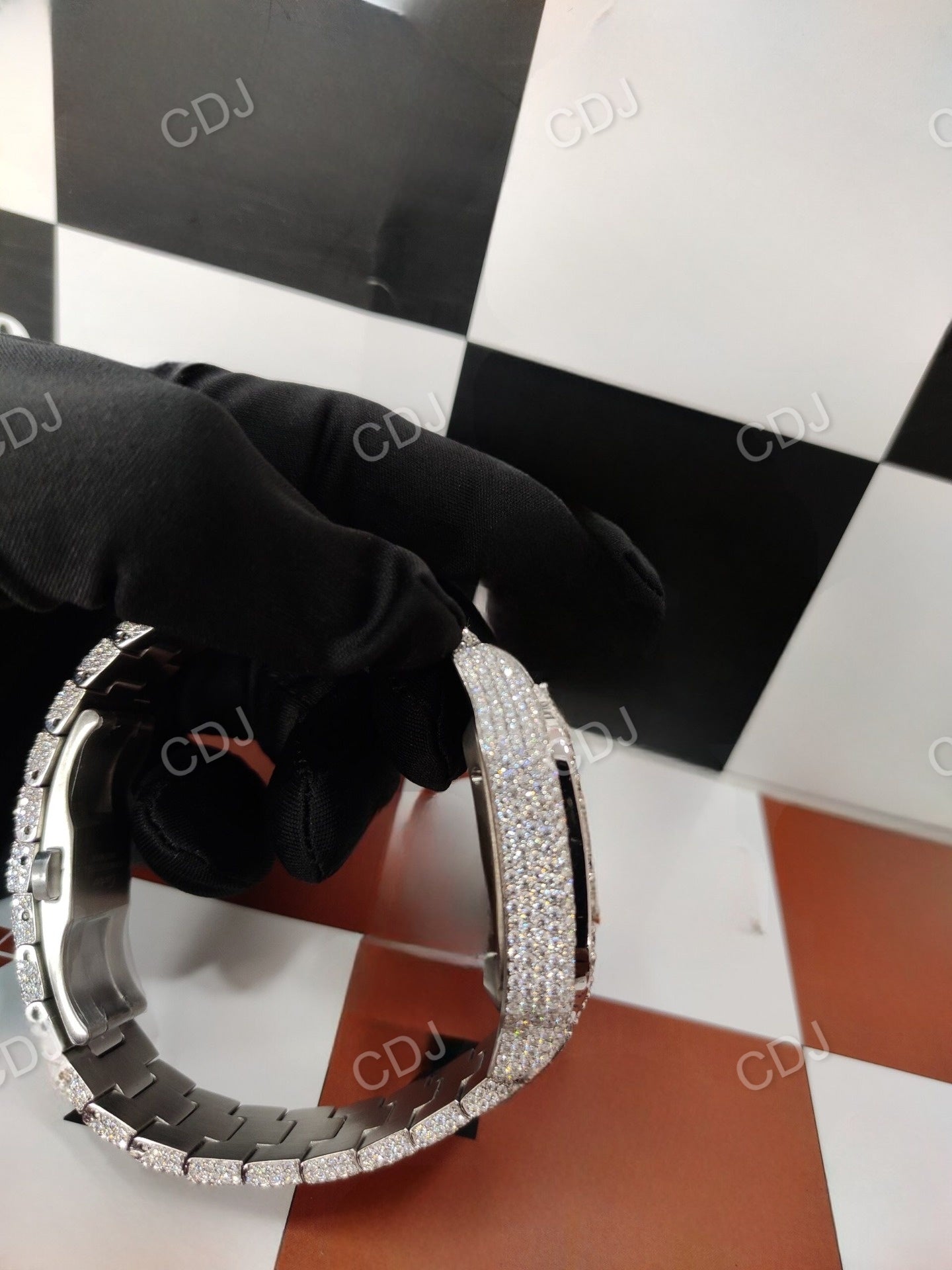 Stainless Steel Cartier Diamond Hip Hop Watch  customdiamjewel   