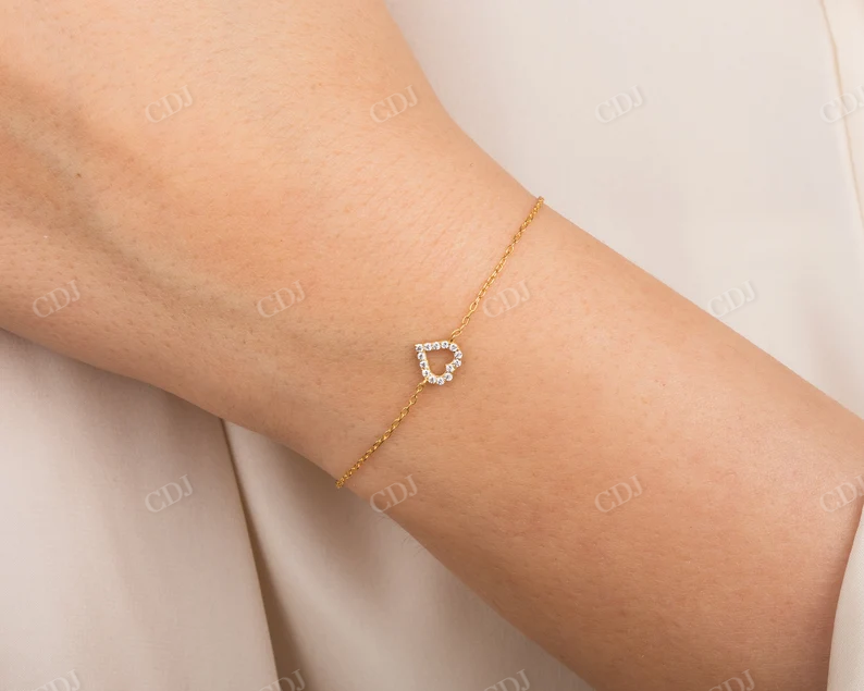 Dainty Moissanite Heart Shaped Bracelet  customdiamjewel   