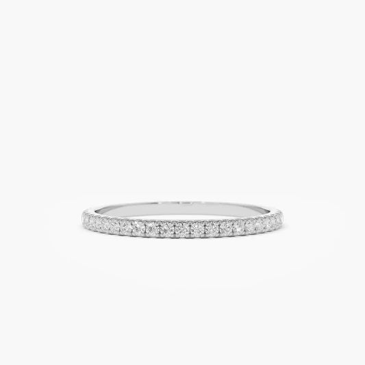 0.50CTW Round Cut Micro Pave Diamond Eternity Wedding Band  customdiamjewel 10KT White Gold VVS-EF