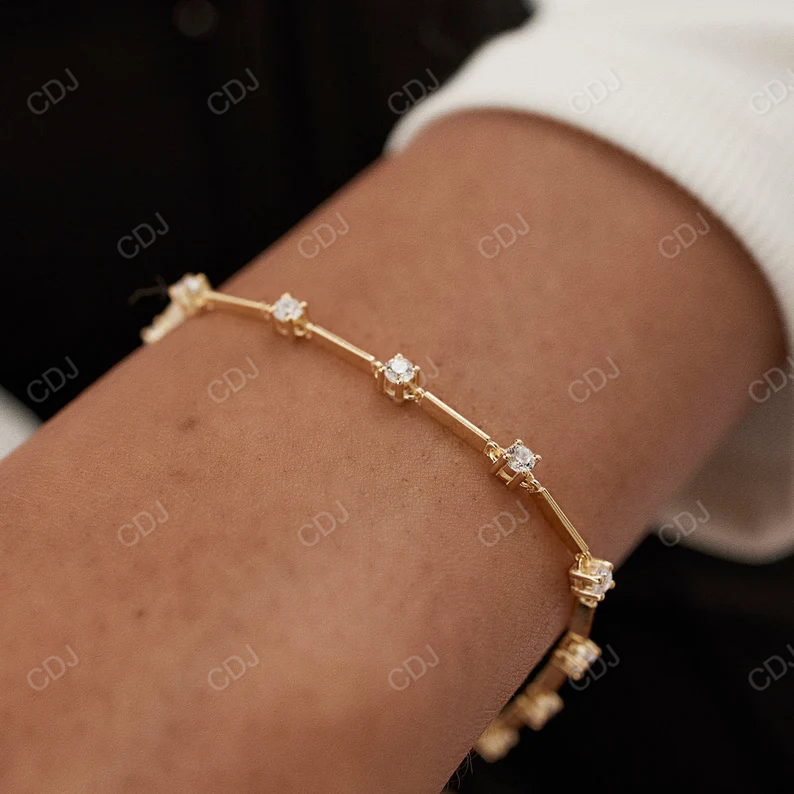 14k Solid Gold Lab Grown Diamond Infinity Bracelet  customdiamjewel   