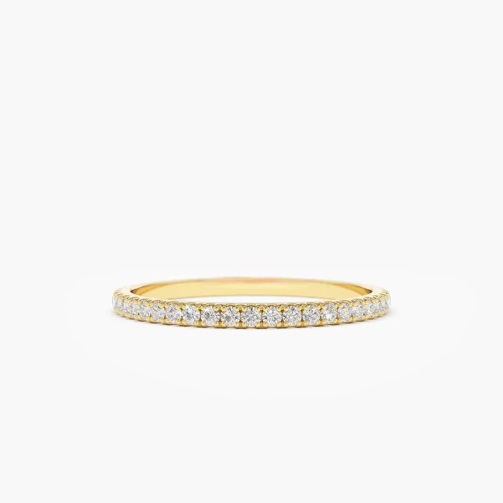 0.50CTW Round Cut Micro Pave Diamond Eternity Wedding Band  customdiamjewel 10KT Yellow Gold VVS-EF