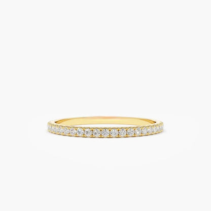 0.50CTW Round Cut Micro Pave Diamond Eternity Wedding Band  customdiamjewel 10KT Yellow Gold VVS-EF