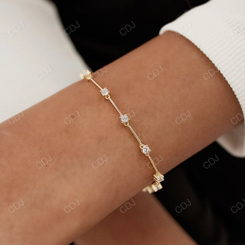 14k Solid Gold Genuine Natural Diamond Infinity Bracelet  customdiamjewel   