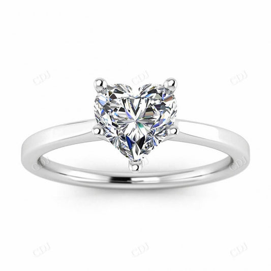 White Gold Heart Shaped Moissanite Solitaire Ring  customdiamjewel 10KT White Gold VVS-EF