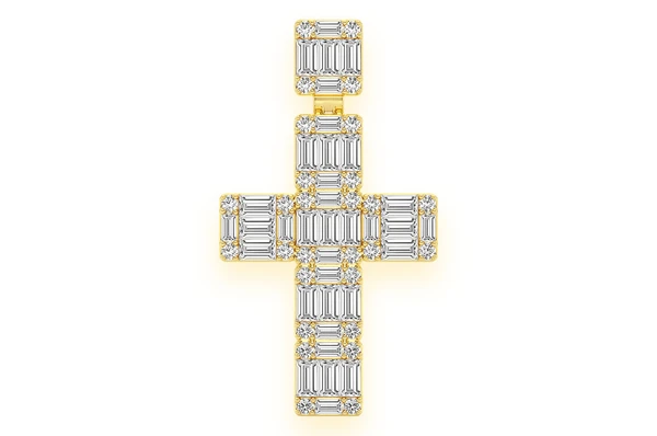 1.80CTW Baguette Cross Hip Hop Pendant  customdiamjewel   