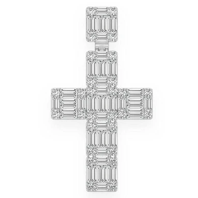 1.80CTW Baguette Cross Hip Hop Pendant  customdiamjewel   