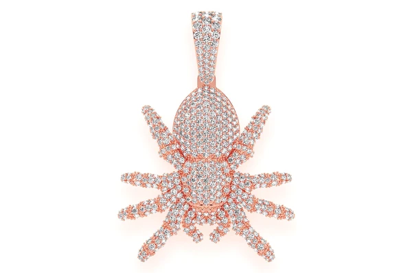 4.00CTW Spider Round Diamond Hip Hop Pendant  customdiamjewel   