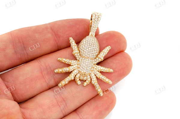 4.00CTW Spider Round Diamond Hip Hop Pendant  customdiamjewel   