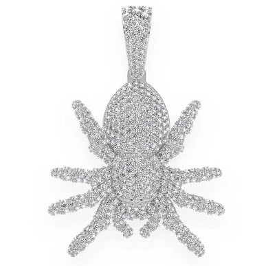 4.00CTW Spider Round Diamond Hip Hop Pendant  customdiamjewel   