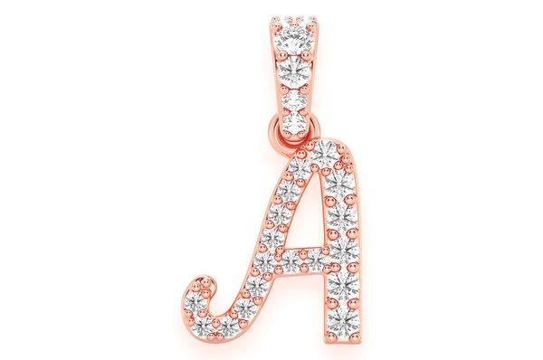 0.20CTW Cursive Letter A Pendant  customdiamjewel   