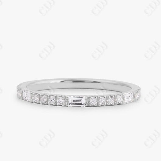 0.30CTW Lab Grown Baguette Diamond Wedding Band  customdiamjewel 10KT White Gold VVS-EF