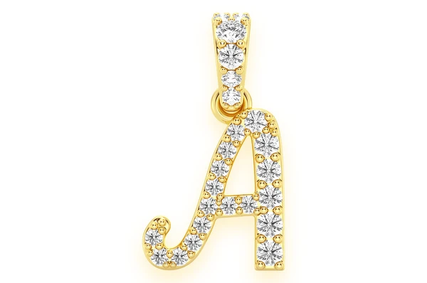 0.20CTW Cursive Letter A Pendant  customdiamjewel   