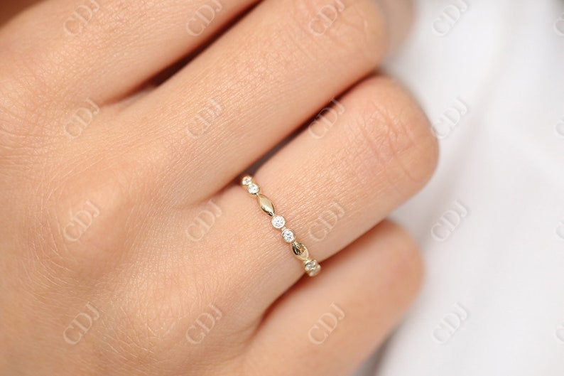 0.20CTW Natural Diamond Bezel Set Half Eternity Stackable Band  customdiamjewel   