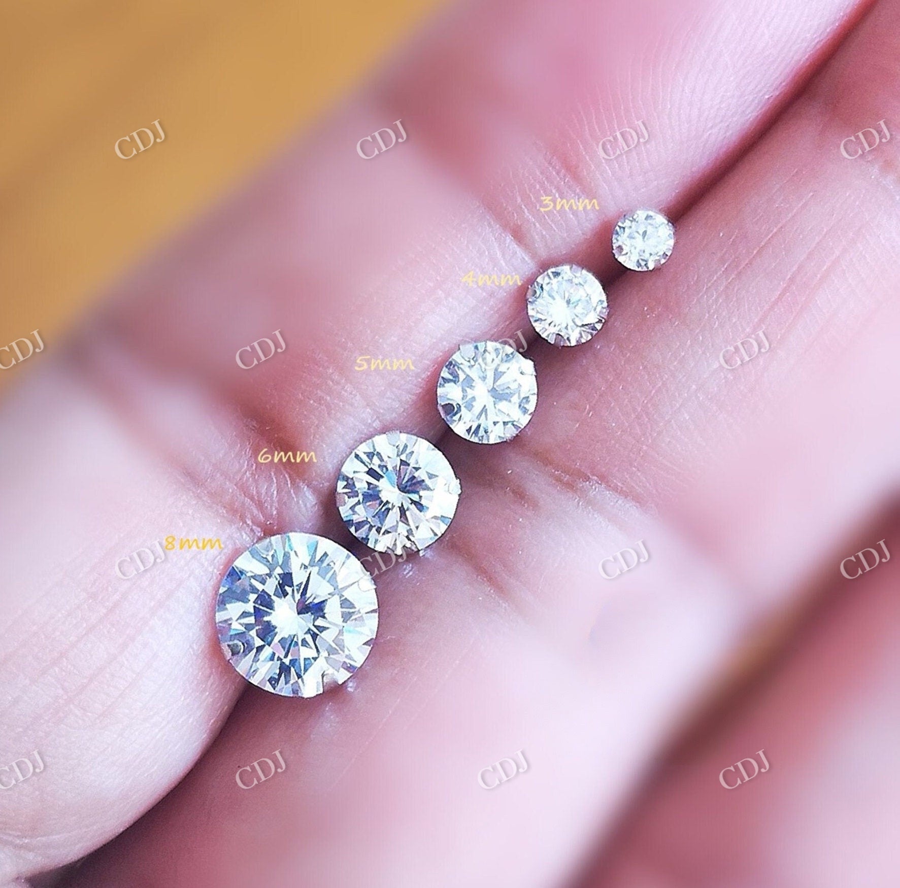 Moissanite Brilliant Diamond Stud Earrings  customdiamjewel   