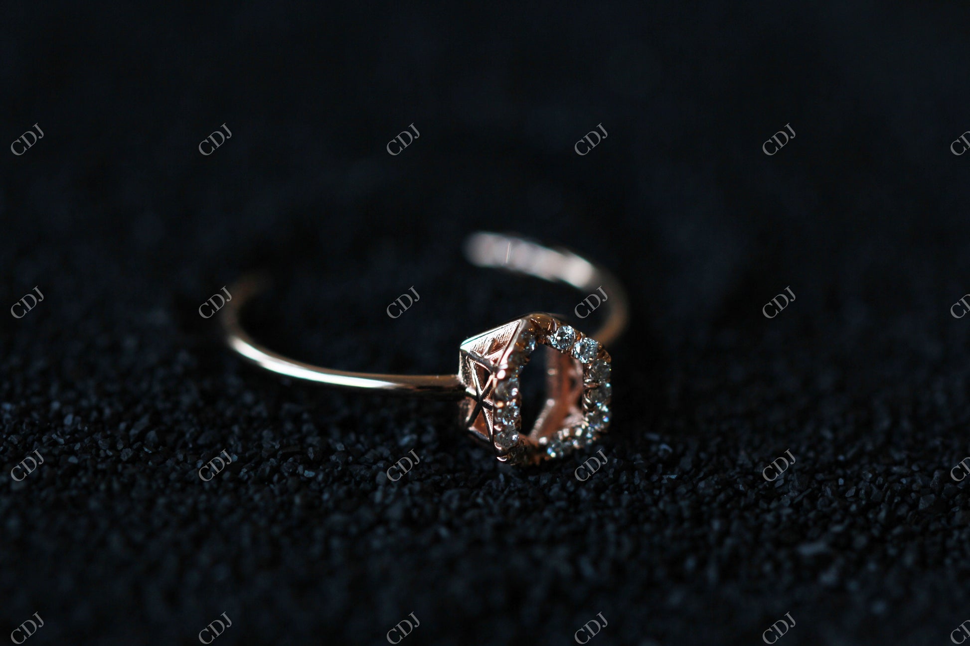 0.15CTW Hexagon Statement Moissanite Wedding Ring  customdiamjewel   