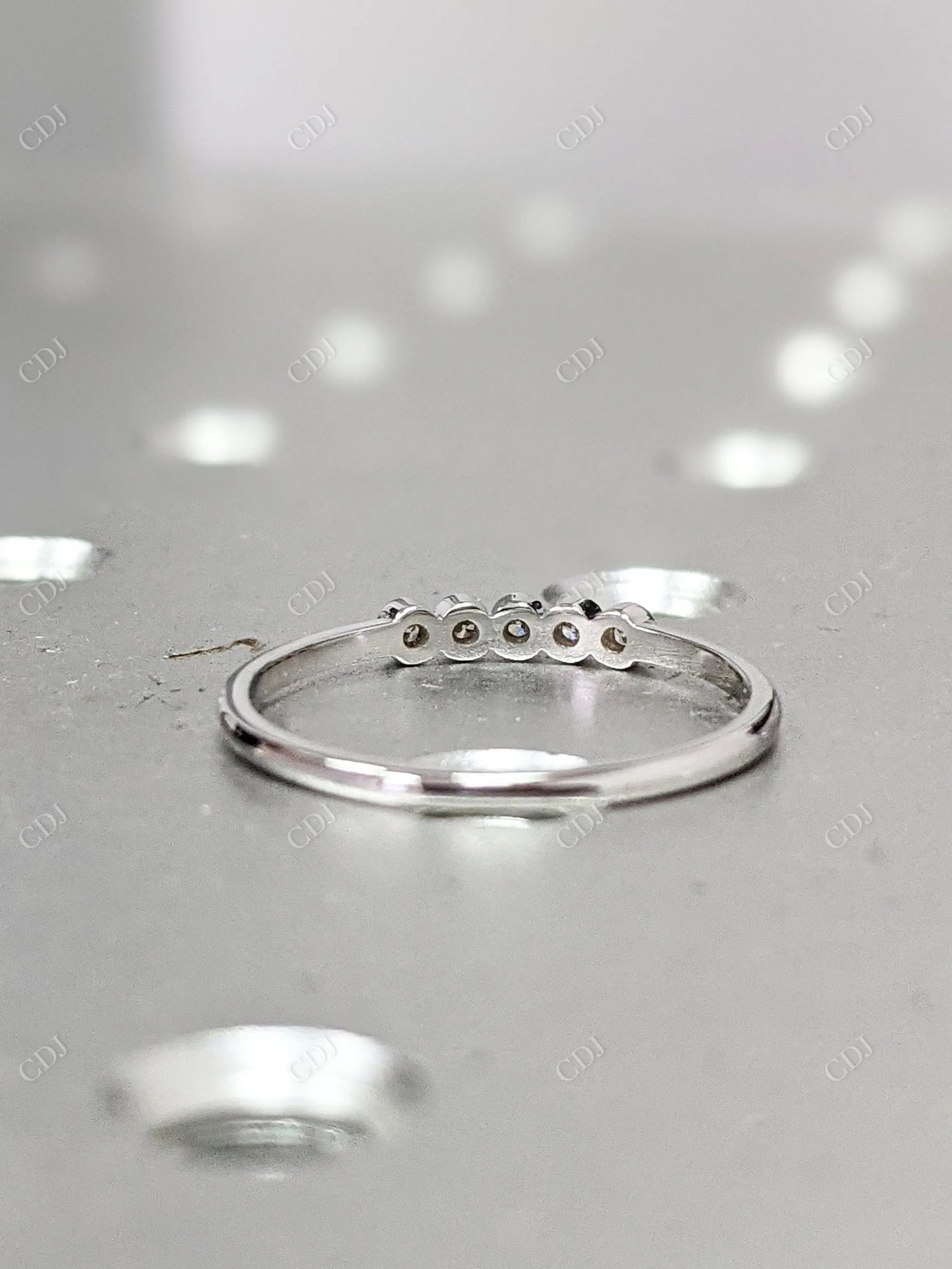 0.03CT Round Bezel Five Stone Lab Grown Wedding Band  customdiamjewel   