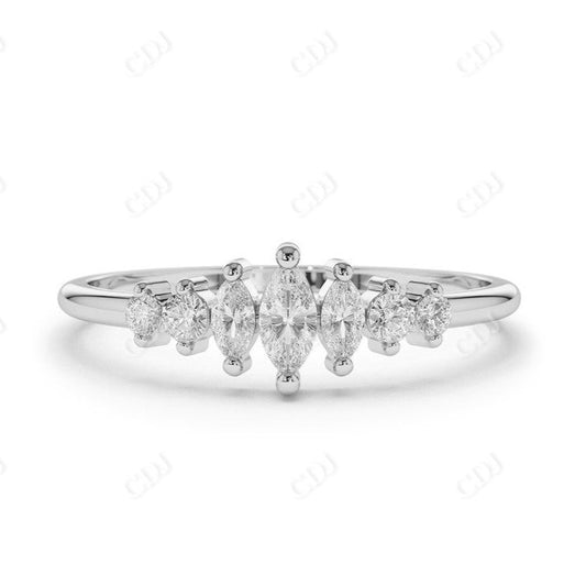 0.25 CTW Marquise Lab Grown Diamond Wedding Band  customdiamjewel 10KT White Gold VVS-EF