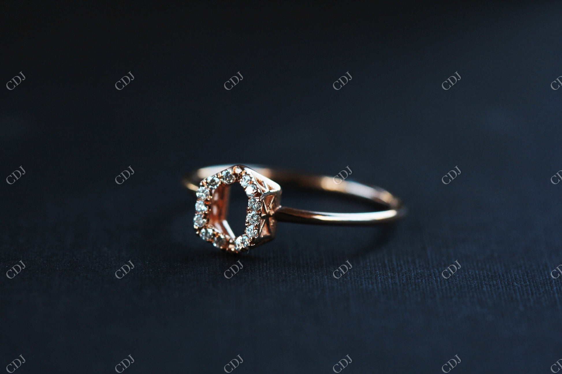 0.15CTW Hexagon Statement Moissanite Wedding Ring  customdiamjewel   