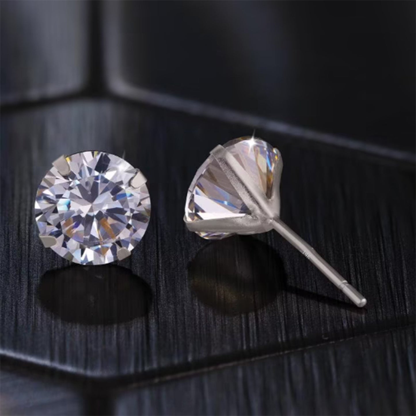 Moissanite Brilliant Diamond Stud Earrings  customdiamjewel   