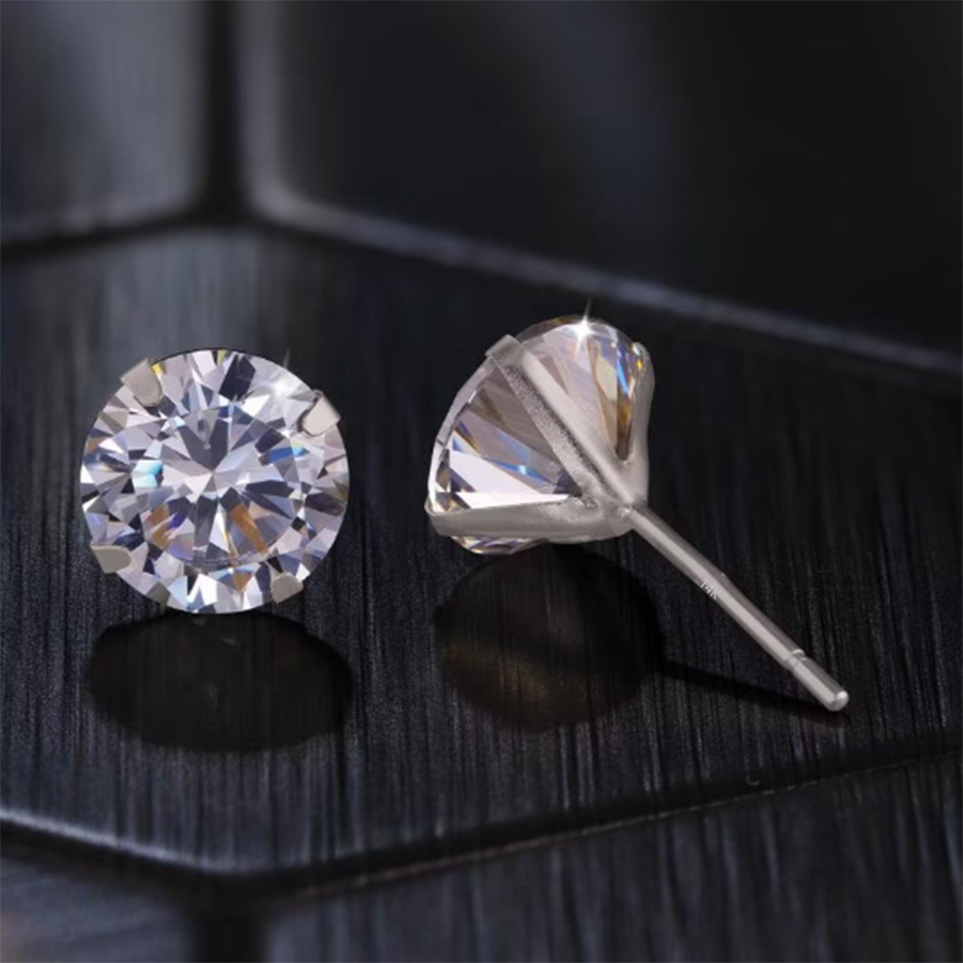 Moissanite Brilliant Diamond Stud Earrings  customdiamjewel   