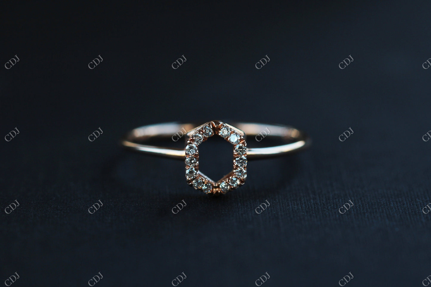 0.15CTW Hexagon Statement Moissanite Wedding Ring  customdiamjewel   