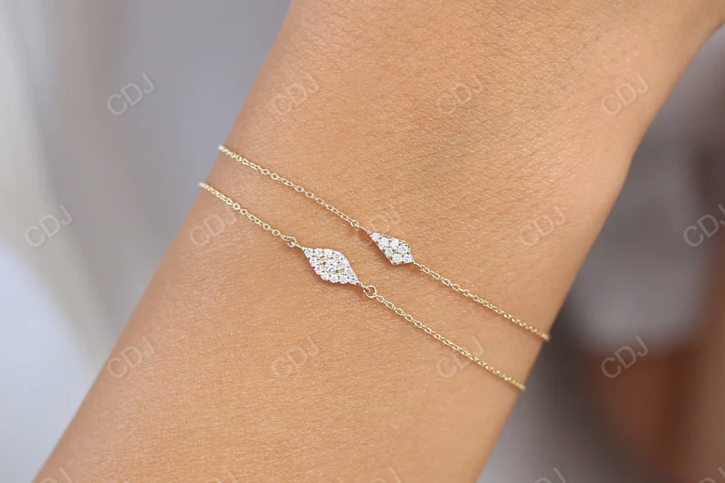 0.15CTW Moissanite Evil Eye Diamond Bracelet  customdiamjewel   