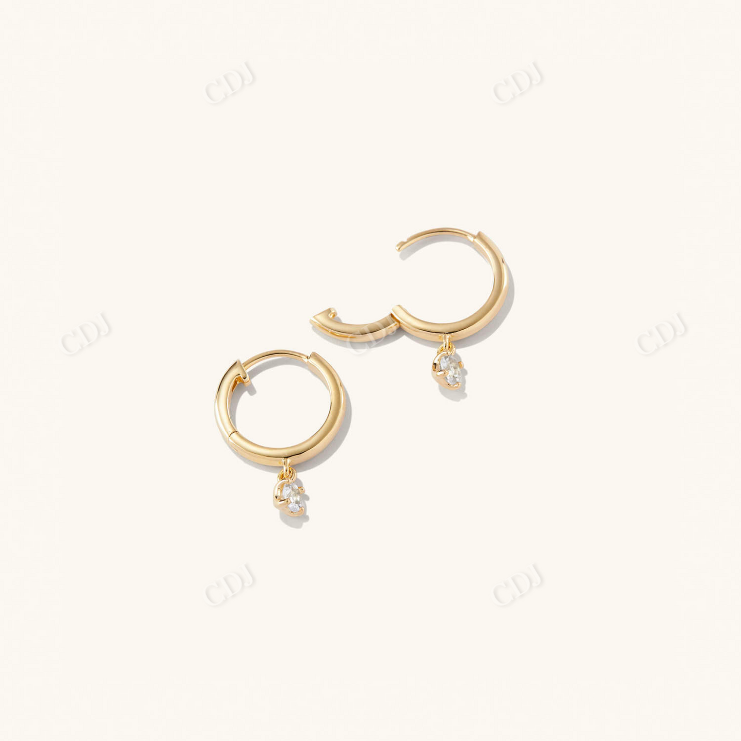 Emerald Cut Moissanite Topaz Hoops For Women  customdiamjewel   