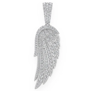 Angle Wing Round Diamond Hip Hop Pendant  customdiamjewel   