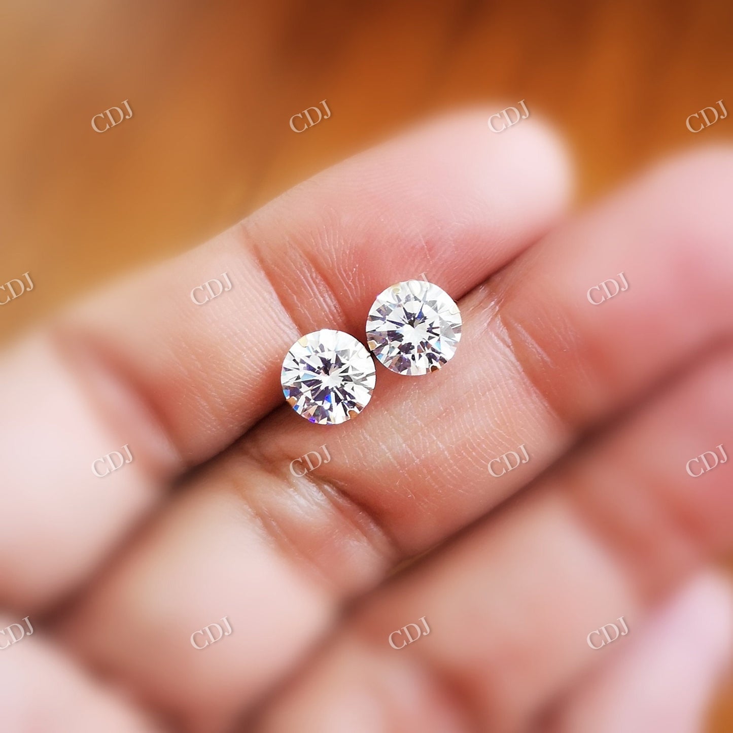 Moissanite Brilliant Diamond Stud Earrings  customdiamjewel   