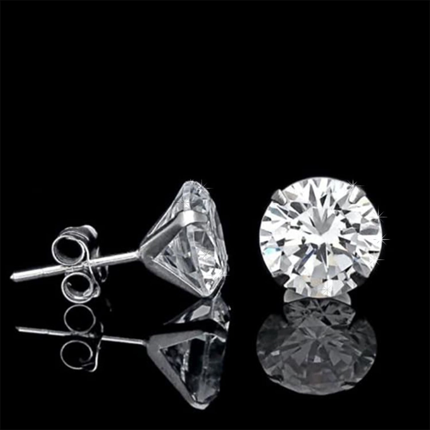 Moissanite Brilliant Diamond Stud Earrings  customdiamjewel   