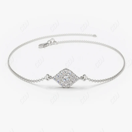 0.15CTW Moissanite Evil Eye Diamond Bracelet  customdiamjewel Sterling Silver White Gold VVS-EF