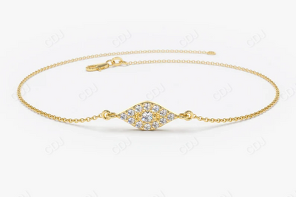 14k Gold Good Luck Evil Eye Diamond Bracelet  customdiamjewel 10 KT Solid Gold Yellow Gold VVS-EF