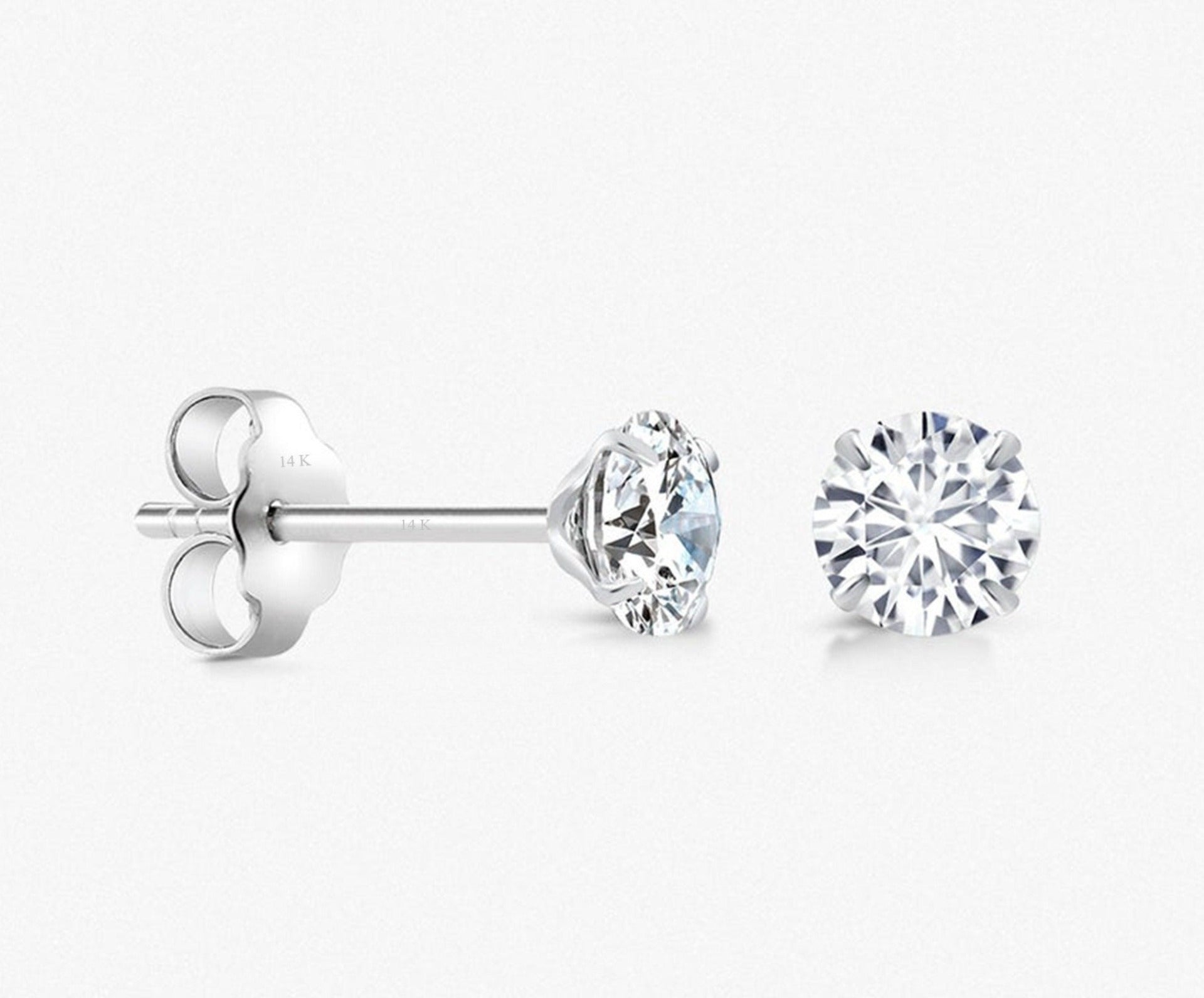 Moissanite Brilliant Diamond Stud Earrings  customdiamjewel   