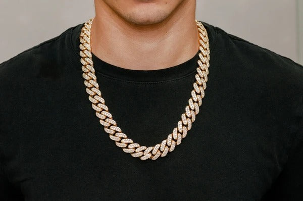 Iced Out Miami Cuban Link Chain Necklace  customdiamjewel   