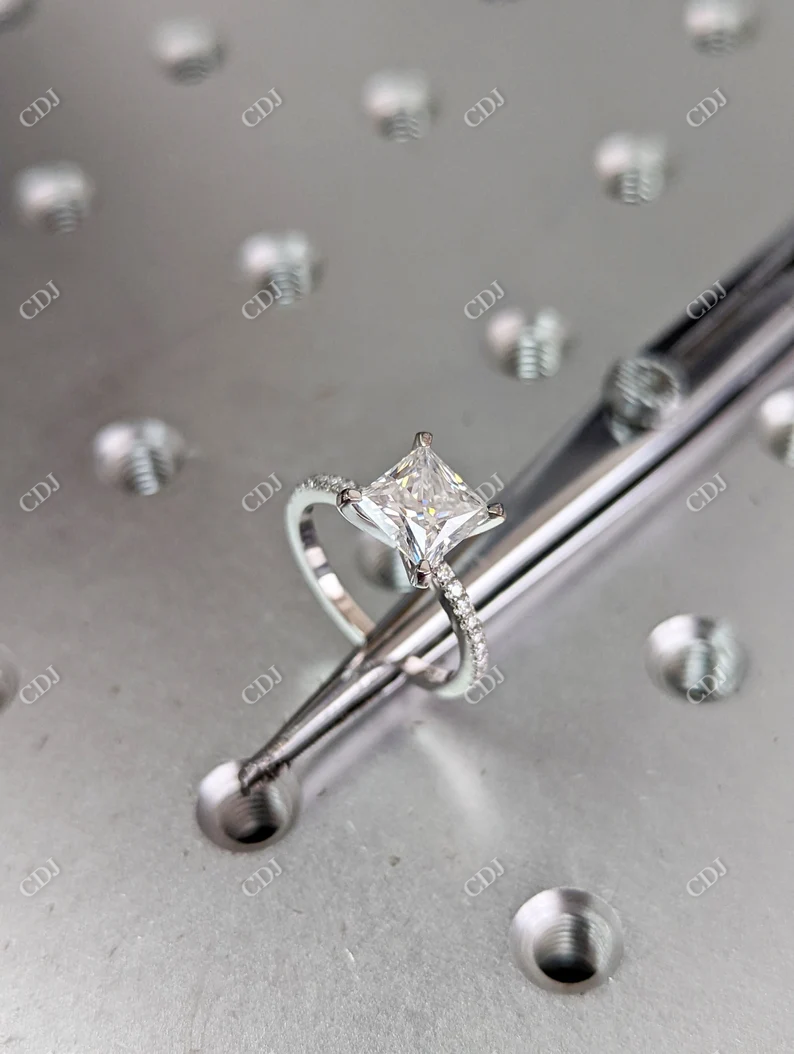 Princess Cut Moissanite Square Engagement Ring  customdiamjewel   