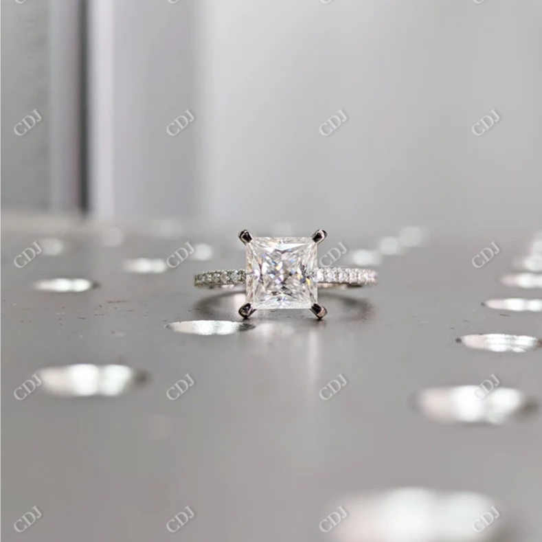 Princess Cut Moissanite Square Engagement Ring  customdiamjewel 10KT White Gold VVS-EF