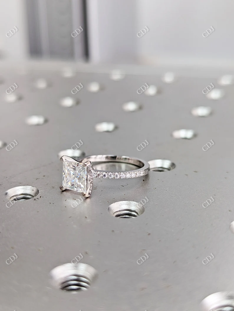 Princess Cut Moissanite Square Engagement Ring  customdiamjewel   